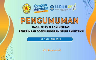PENGUMUMAN HASIL SELEKSI ADMINISTRASI PENERIMAAN DOSEN PRODI AKUNTANSI